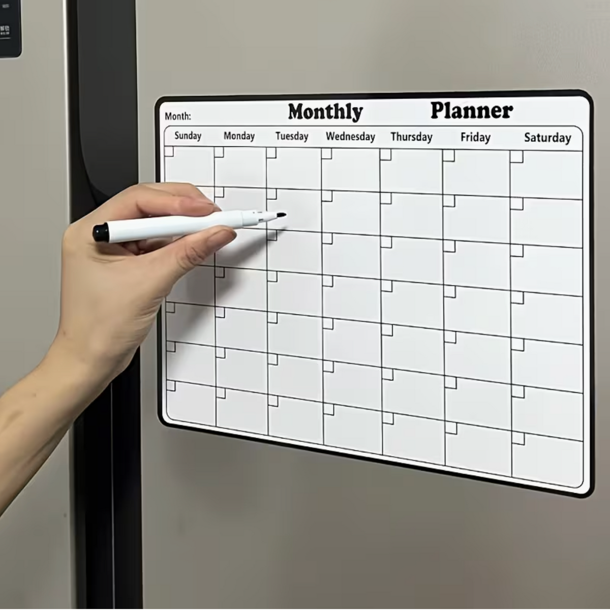 Magnetic Monthly Calendar – Reusable Fridge Planner Board