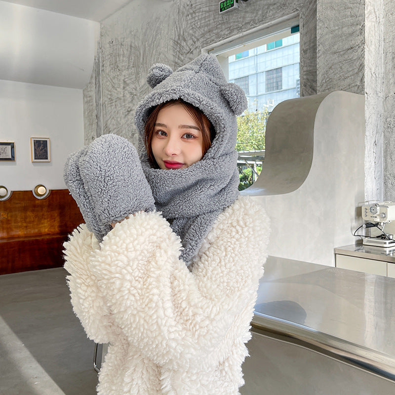 Animal Ears Hat, Gloves & Scarf Set – main image