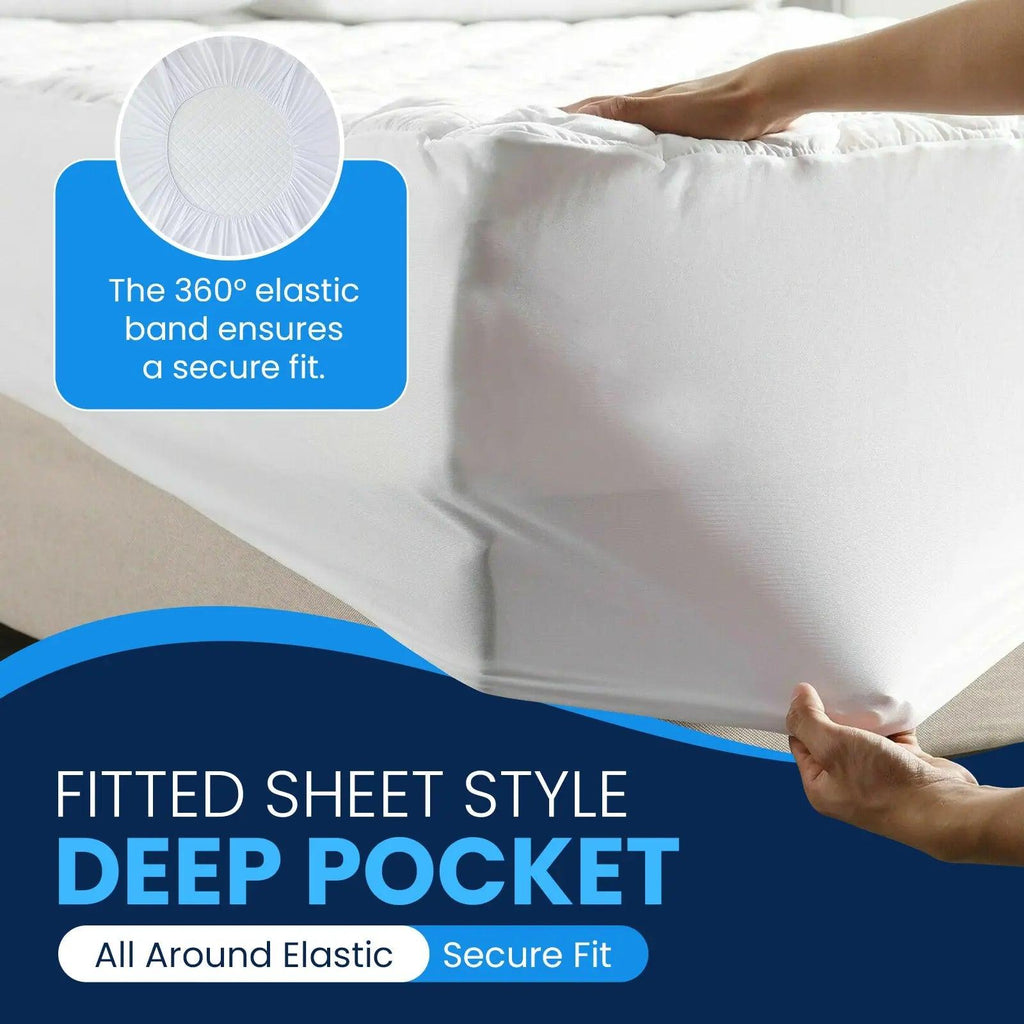 Quilted Mattress Protector – Diamond Stitch, Deep Fitted Skirt – image 4