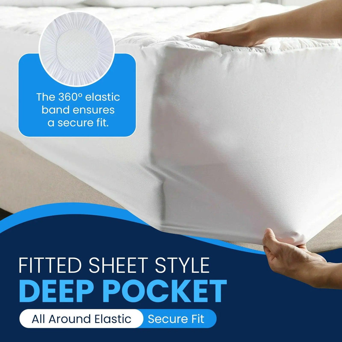 Quilted Mattress Protector – Diamond Stitch, Deep Fitted Skirt – image 4