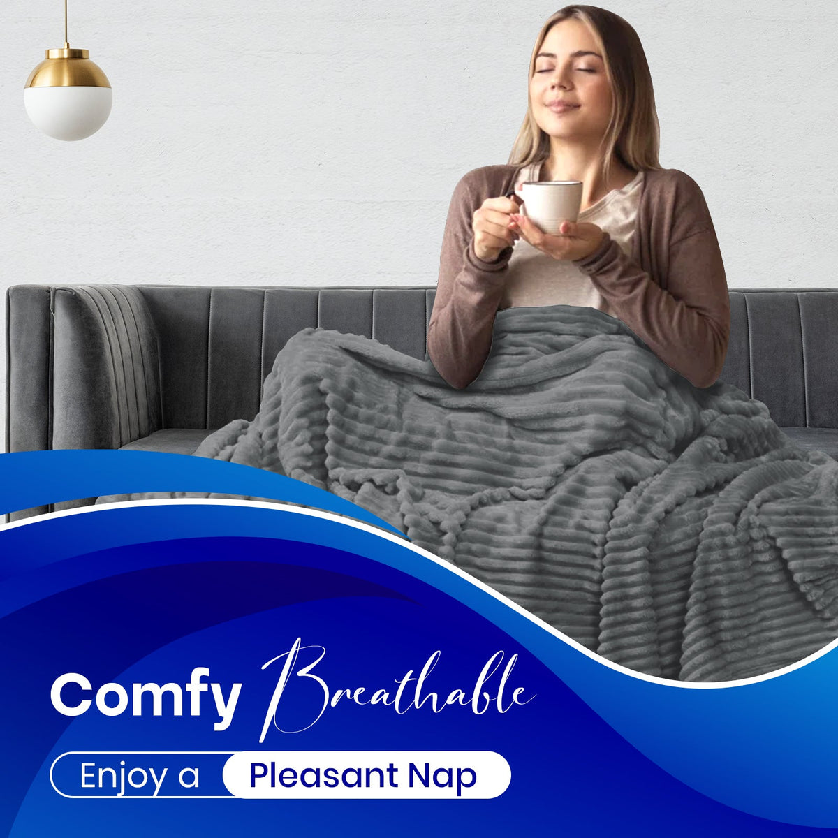 Striped Fleece Throw Blanket – image 3