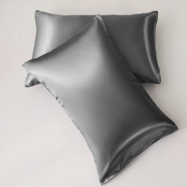 Silk-Style Solid Colour Satin Pillowcase – image 9