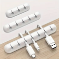 Cable Organiser Box – 5 Slot Desk Cable Tidy with Clips