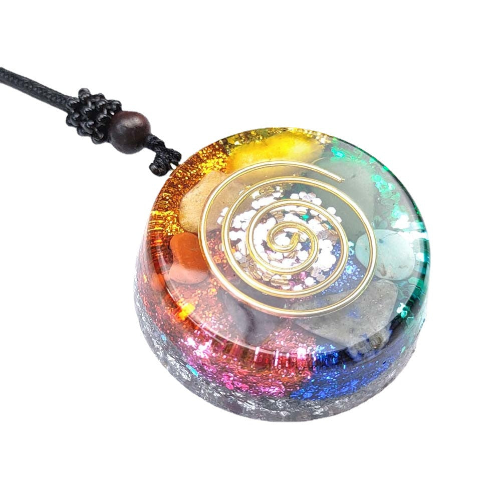 Chakra Multicolor Onyx Jade Pendant Necklace – image 5
