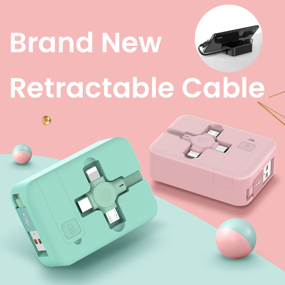 4-in-1 Retractable Charging Cable with Stand