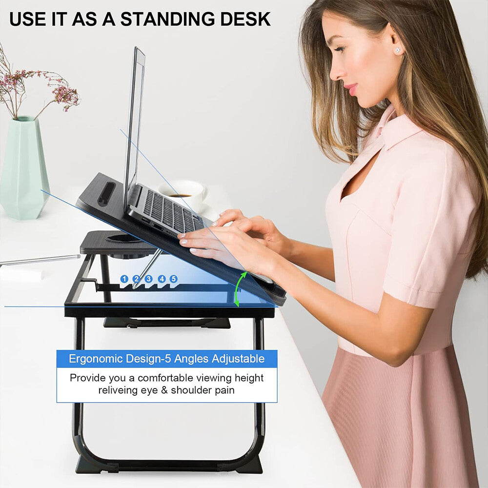Folding Laptop Table Stand Bed Tray Sofa Lap Breakfast – image 6