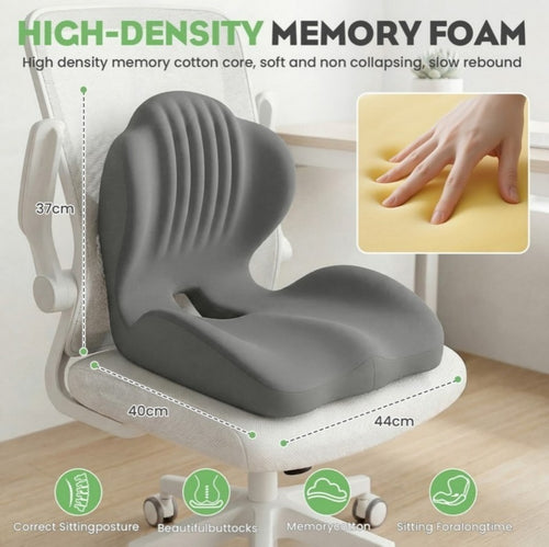 2-in-1 Ergonomic Back and Seat Cushion with Lumbar Support