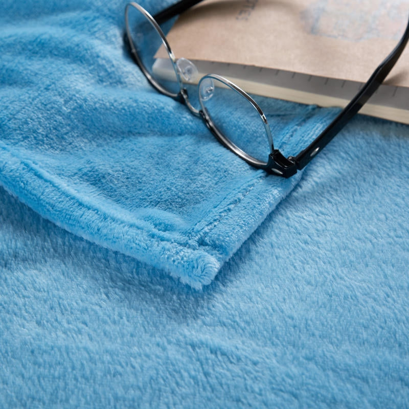 Solid Flannel Throw Blanket – Ultra Soft Lightweight Sofa & Bed Throw – image 8