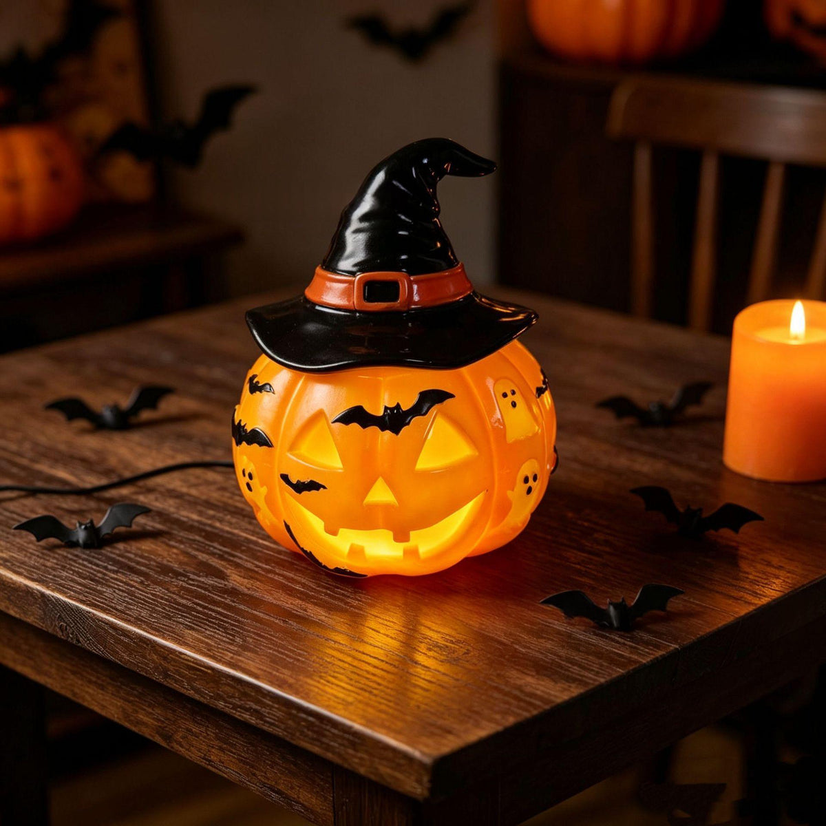 Halloween Resin Pumpkin Night Light – image 4