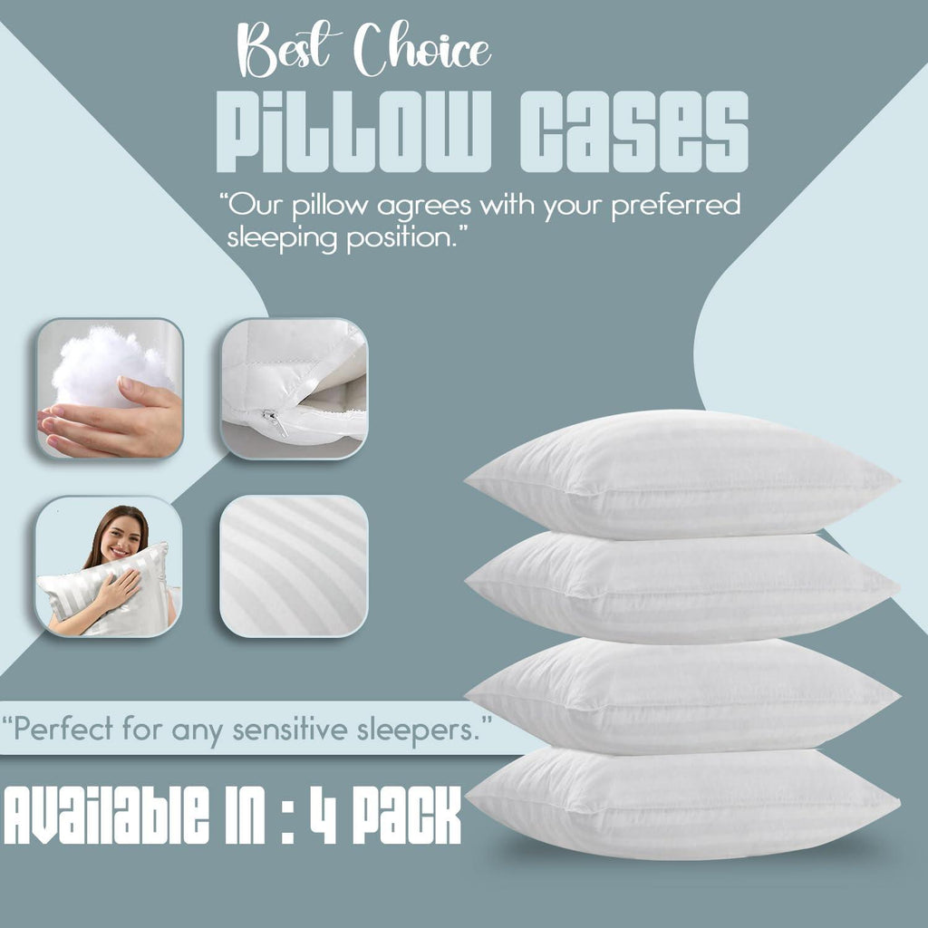 Satin Stripe Pillowcases Pack of 4 – Brushed Microfibre, 50 x 75cm – image 7