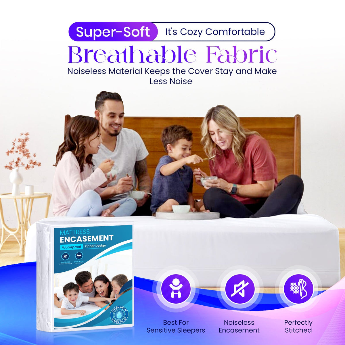 Waterproof Zipped Mattress Encasement – 30cm Deep – image 5
