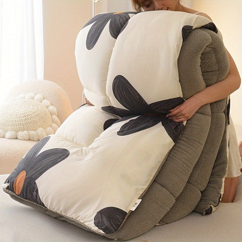 Lightweight Reversible Sherpa Comforter – Fluffy Winter Quilt – image 3