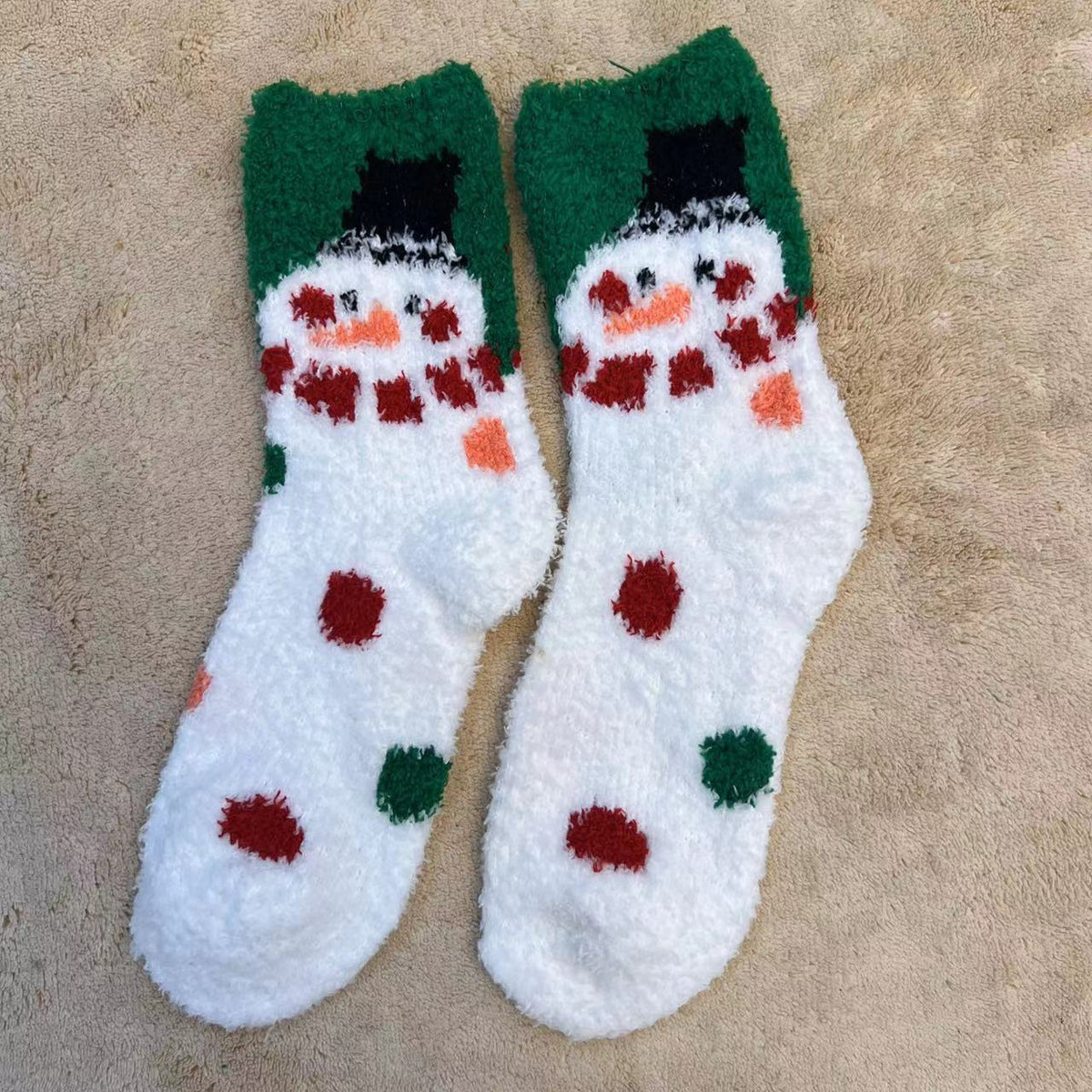 Christmas Slipper Socks with Grip Sole – Fluffy Plush Bed Socks