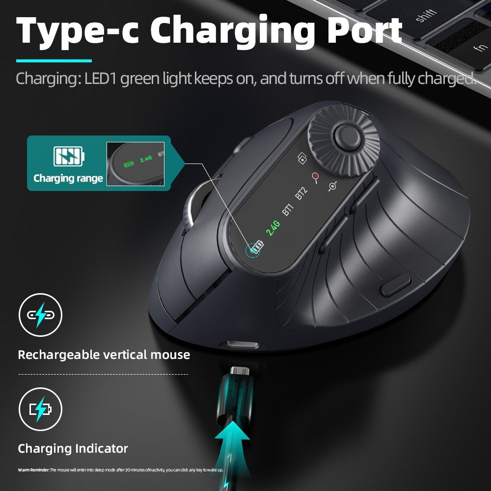 Ergonomic Vertical Mouse with LED Display – image 5