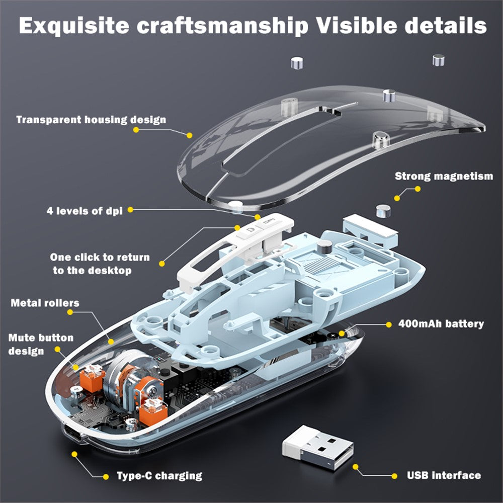 M133 Transparent Wireless Gaming Mouse – image 6