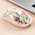 M333 Wireless Transparent Mouse with Colorful Light Bluetooth-compatible Silent Mice Tri-mode Connectivity (CE