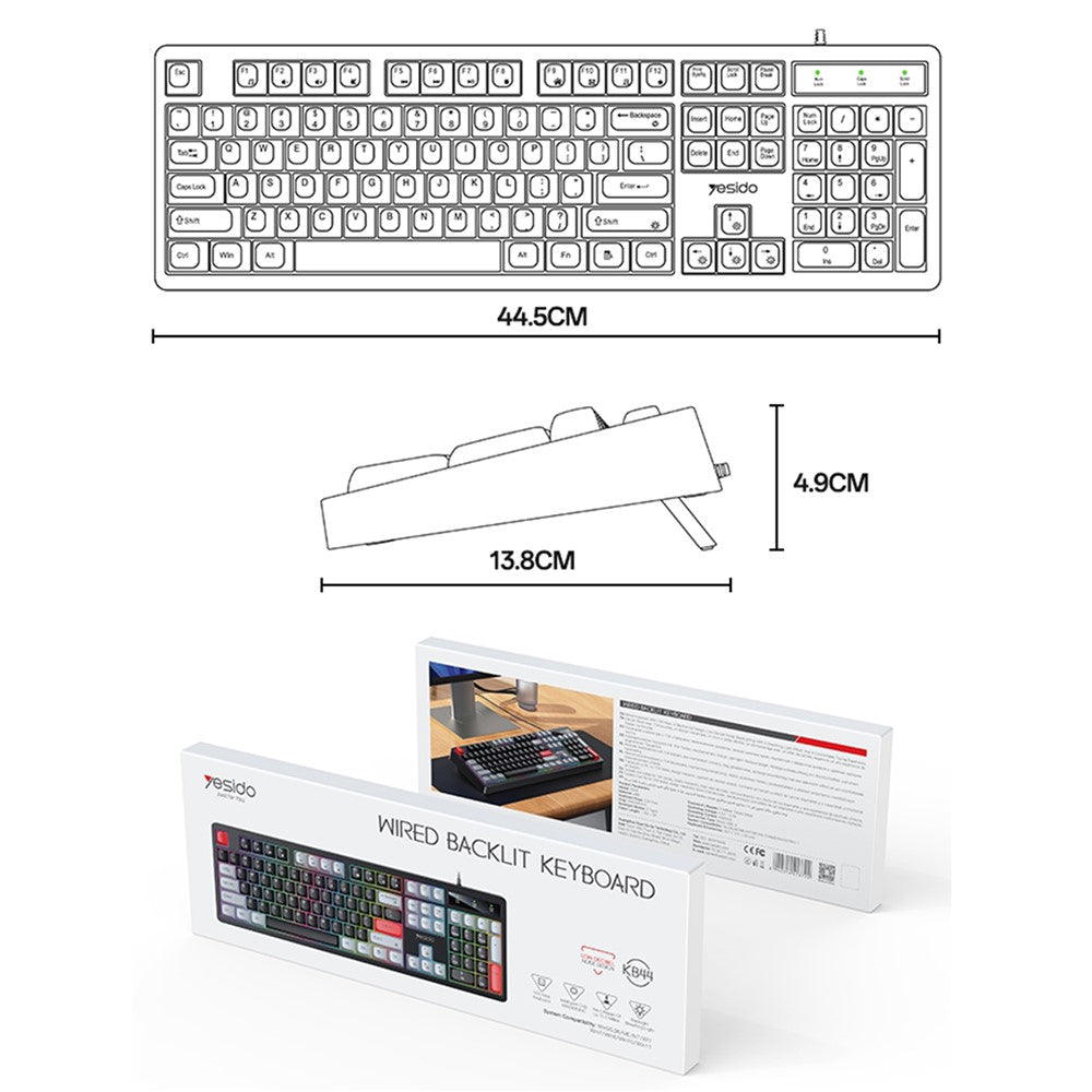 YESIDO KB44 104-Key Wired Keyboard – image 9