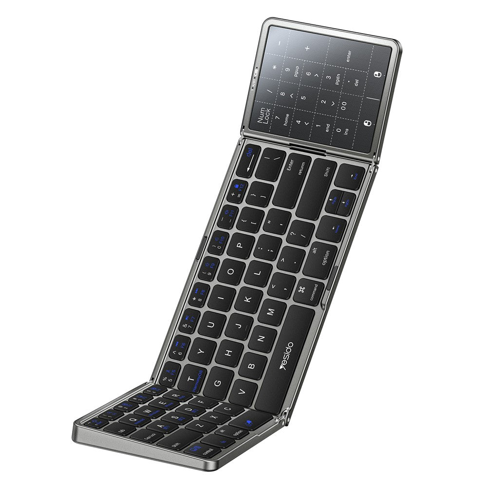 YESIDO KB49 Tri-Fold Wireless Keyboard with Touchpad & Number Pad