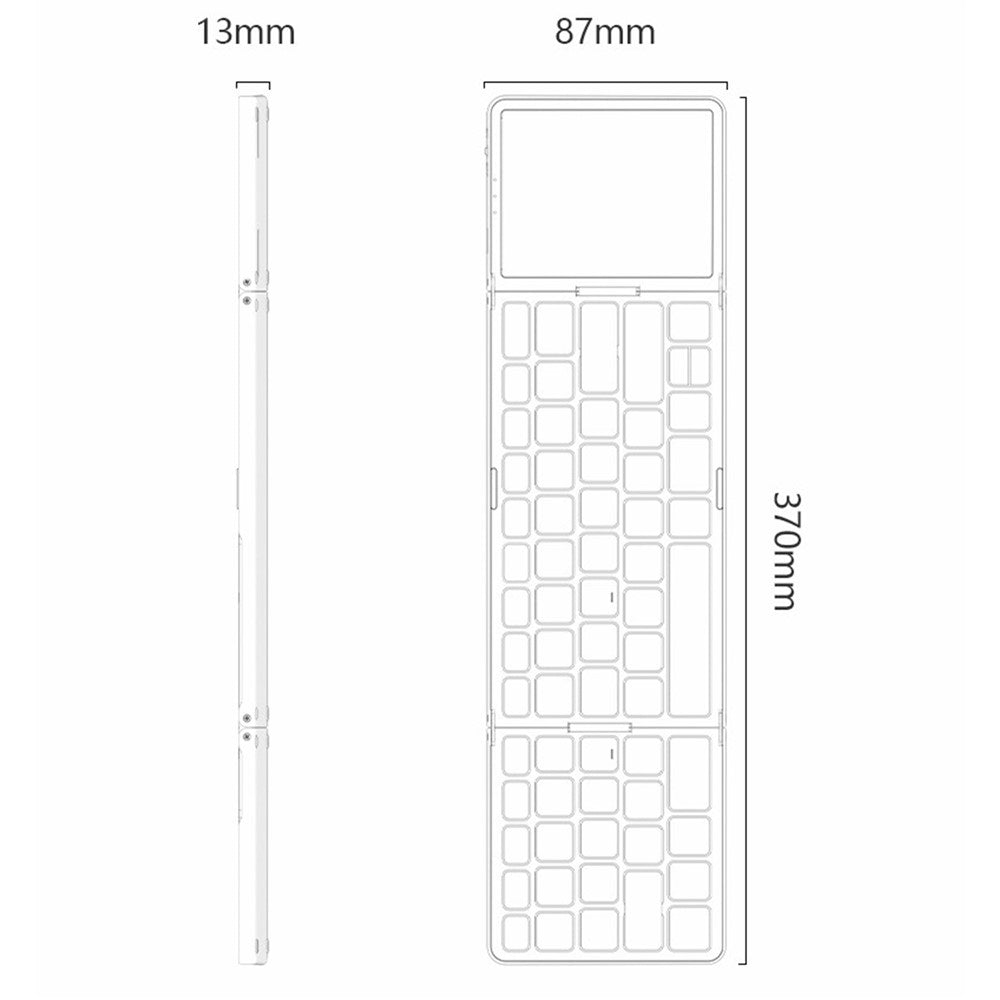YESIDO KB49 Tri-Fold Wireless Keyboard with Touchpad & – image 10