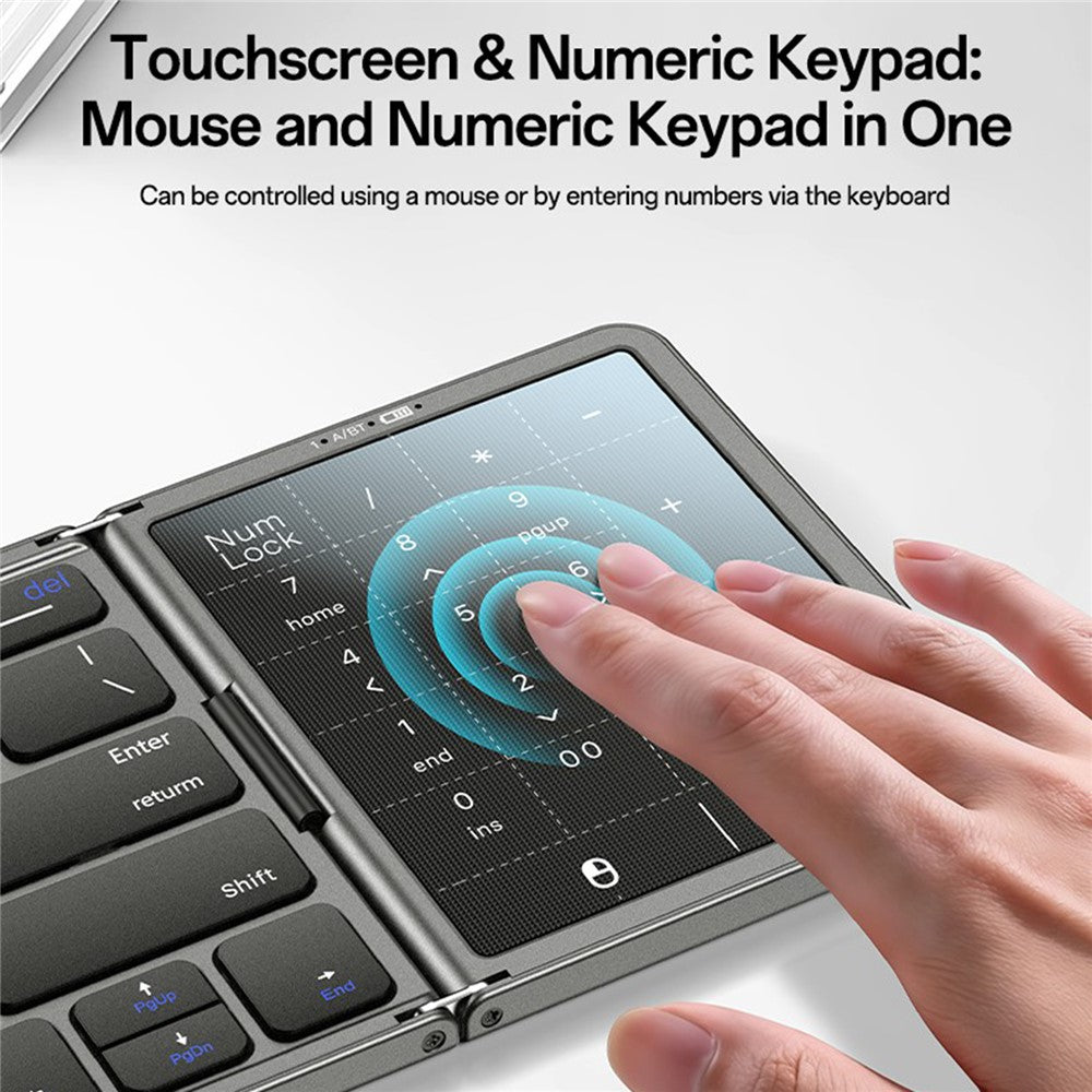 YESIDO KB49 Tri-Fold Wireless Keyboard with Touchpad & – image 3