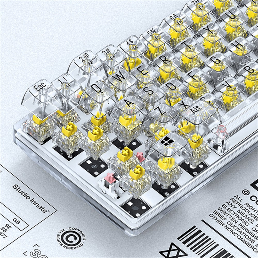 T-WOLF T40 Wired Mechanical Keyboard with Clear Keycaps – image 3