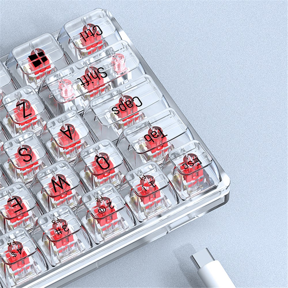 T-WOLF T40 Wired Mechanical Keyboard with Clear Keycaps – image 4
