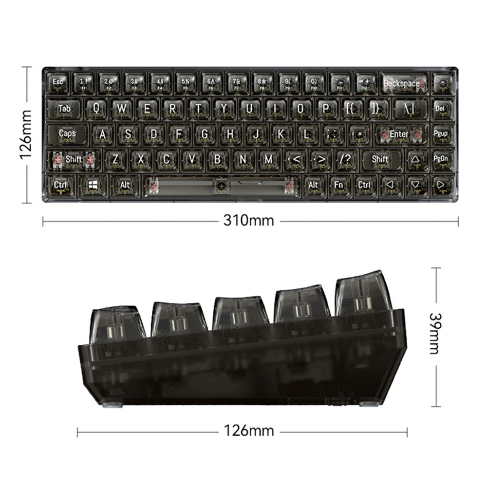 T-WOLF T40 Wired Mechanical Keyboard with Clear Keycaps – image 7