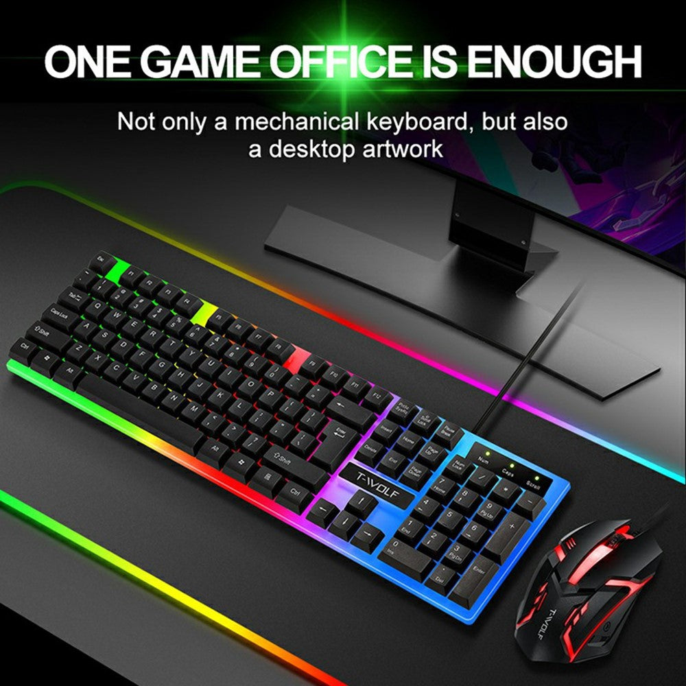 T-WOLF TF230 Wired Mechanical Keyboard & Mouse Set – image 2