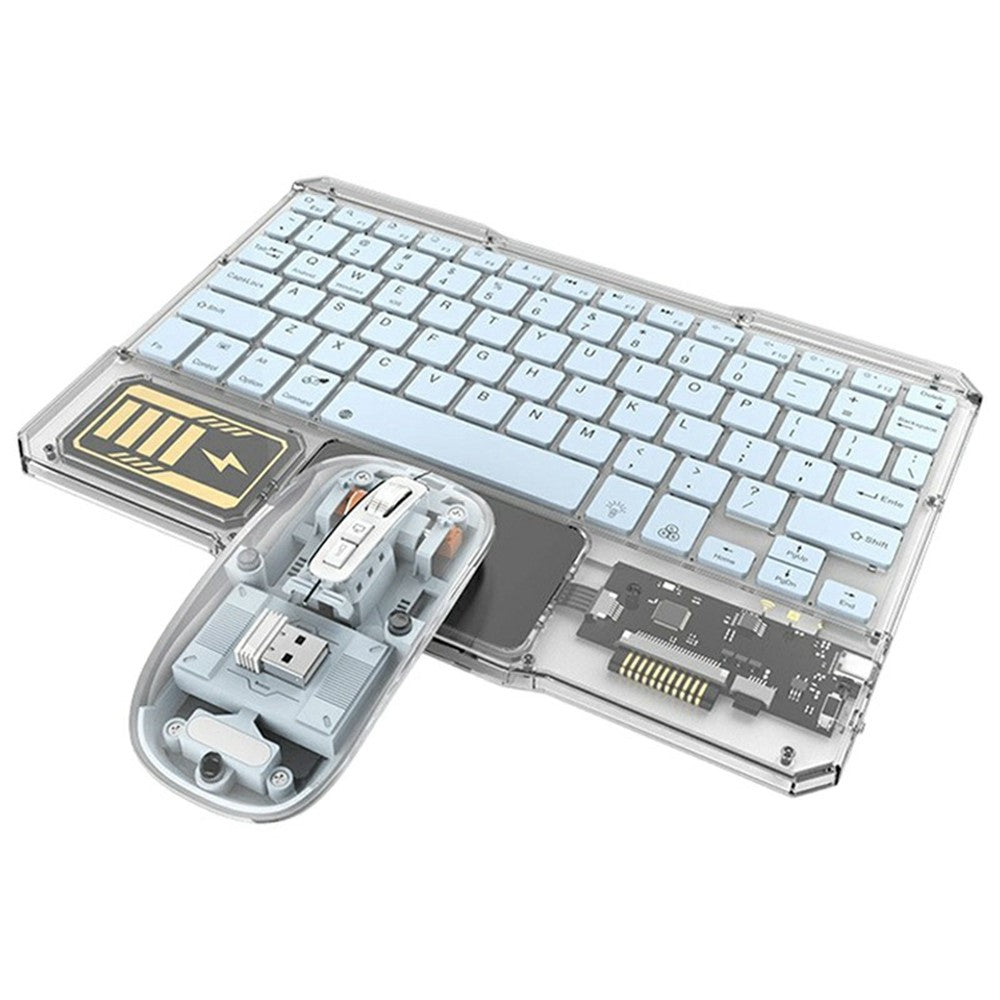 KB333 Transparent Wireless Keyboard & Mouse Set – RGB, for iPad & Tablets