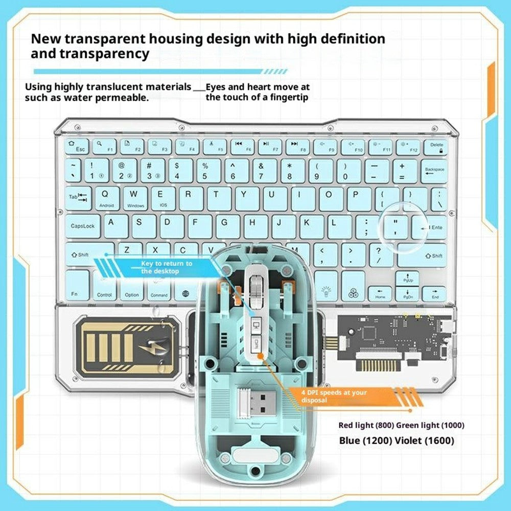 KB333 Transparent Wireless Keyboard & Mouse Set – image 5