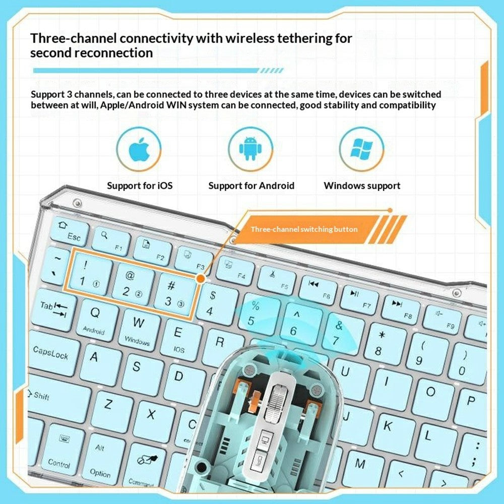 KB333 Transparent Wireless Keyboard & Mouse Set – image 7