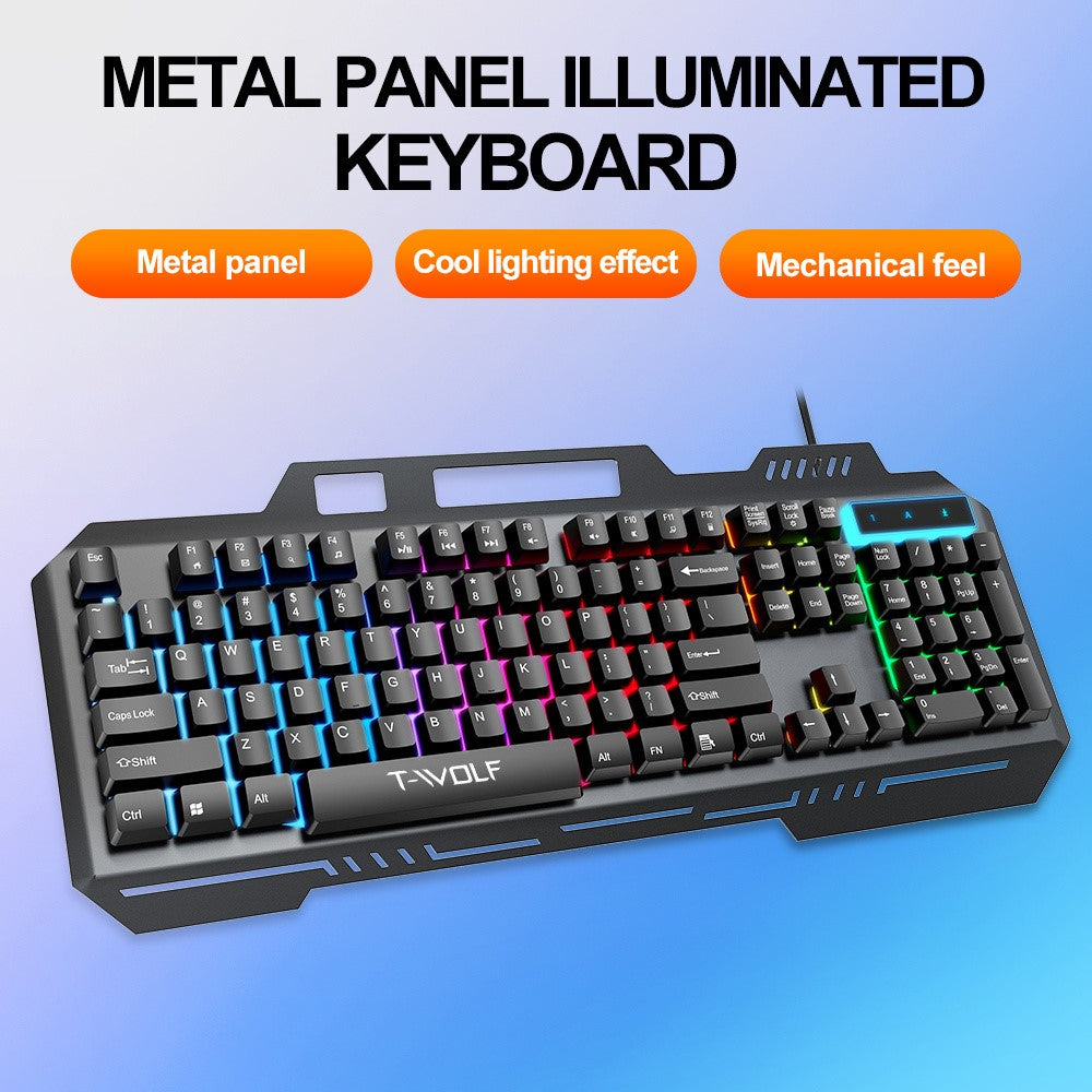 T-WOLF T16 104-Key Backlit Wired Gaming Keyboard – image 3