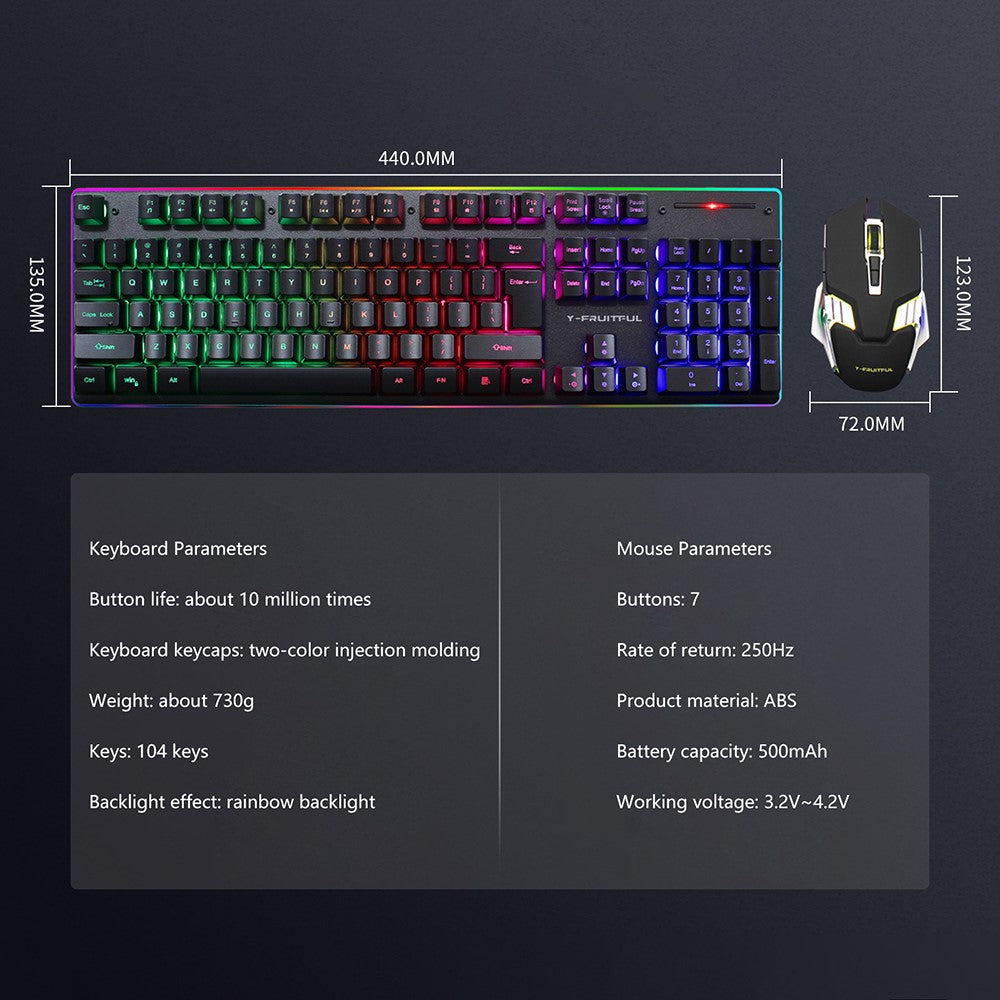 Backlit Wireless Keyboard & Mouse Set for Home Office – image 14