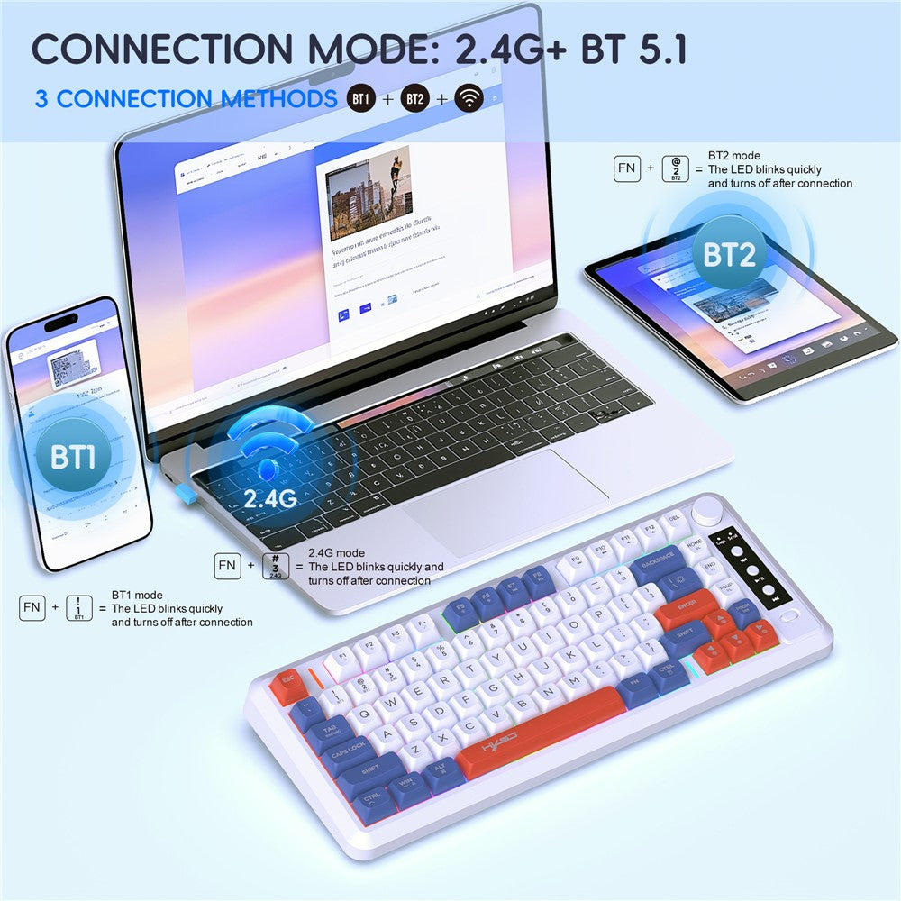 81-Key Tri-Mode Wireless Keyboard – image 2