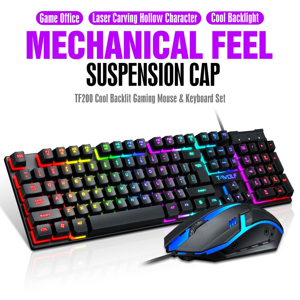 T-WOLF TF200 Wired Gaming Keyboard & Mouse Set – image 2