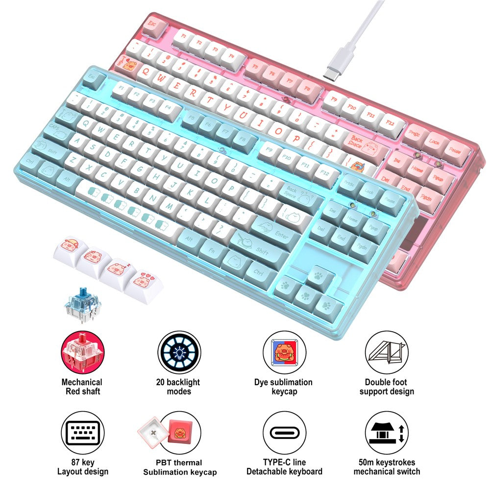 87-Key Ergonomic Mechanical Keyboard – image 3
