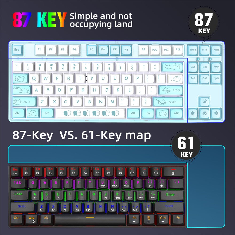 87-Key Ergonomic Mechanical Keyboard – image 5