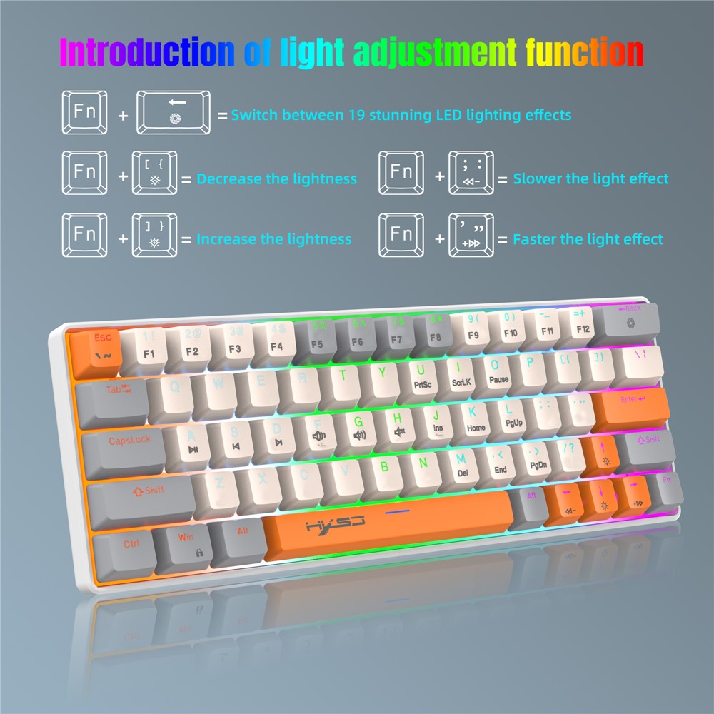 63-Key Wired Mechanical Gaming Keyboard with Backlight – image 3
