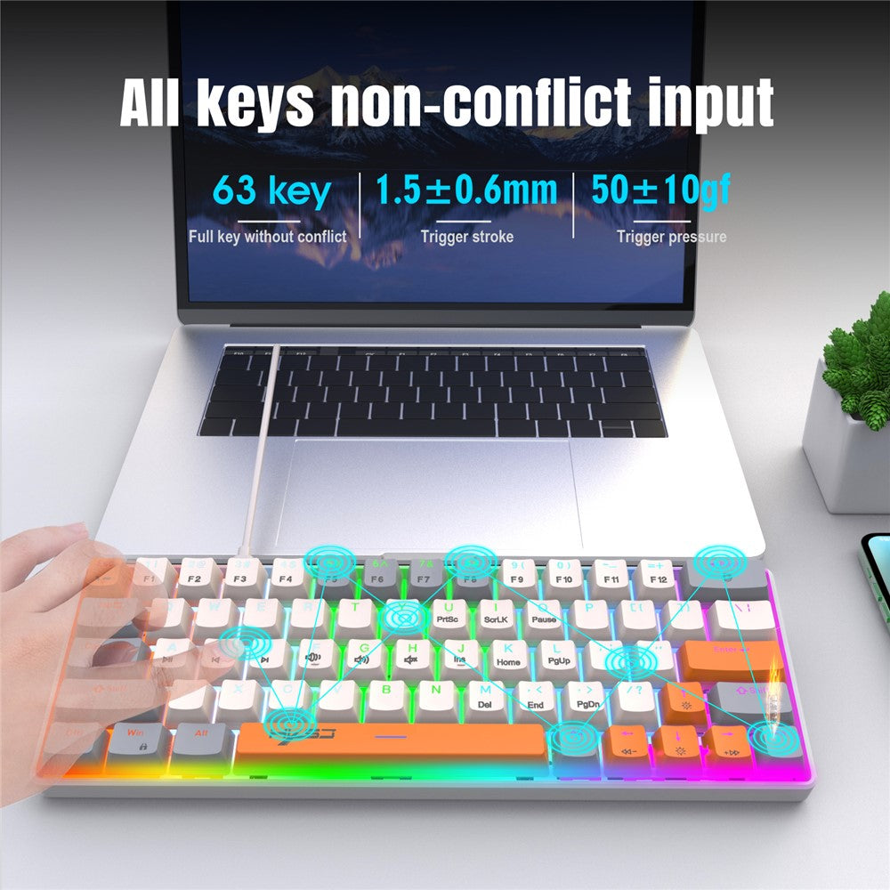63-Key Wired Mechanical Gaming Keyboard with Backlight – image 8