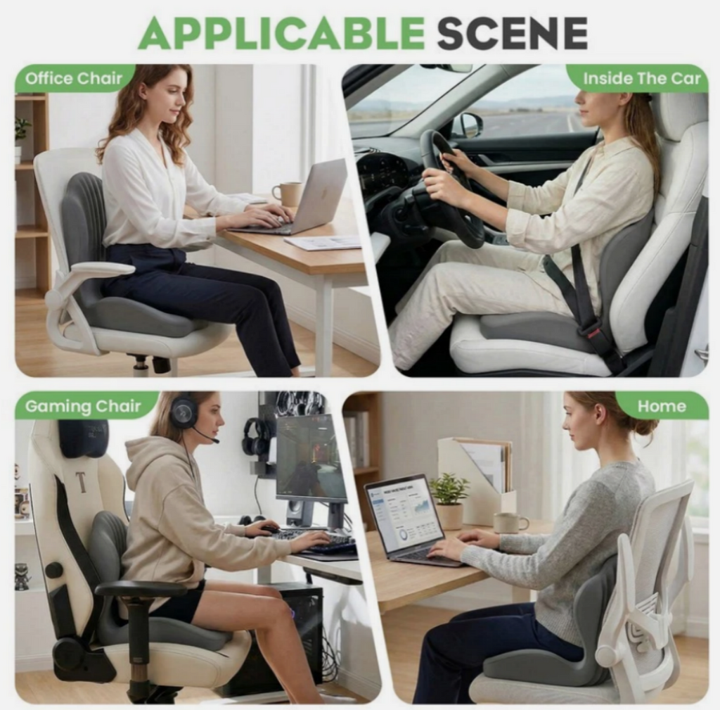 2-in-1 Ergonomic Back and Seat Cushion with Lumbar – image 4
