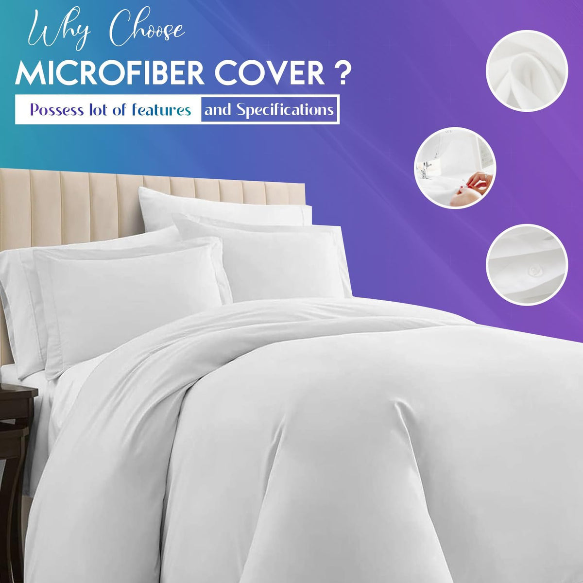 Plain Duvet Cover Set – Brushed Microfibre – image 3