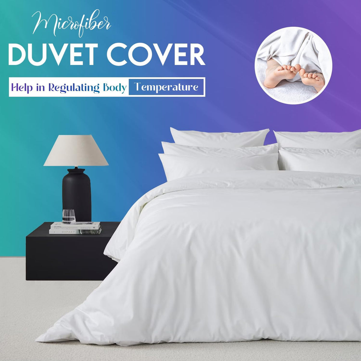 Plain Duvet Cover Set – Brushed Microfibre – image 4