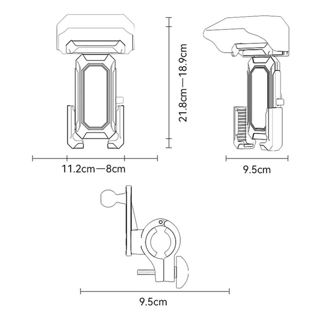 YESIDO C331 Bike Phone Holder with Sunshade – image 6