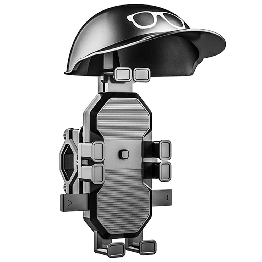 Motorcycle Phone Mount with Helmet-Shaped Sun Visor