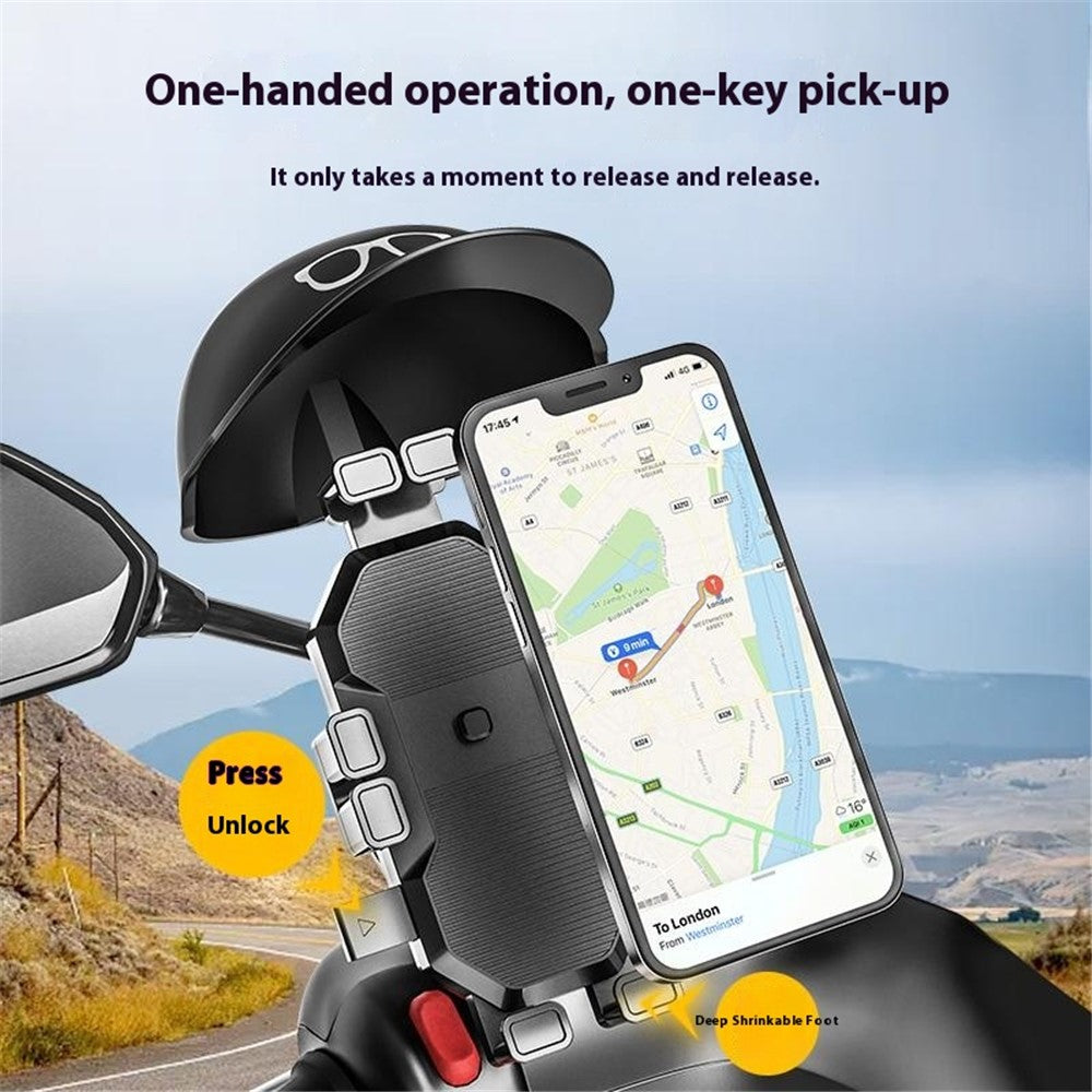 Motorcycle Phone Mount with Helmet-Shaped Sun Visor – image 3