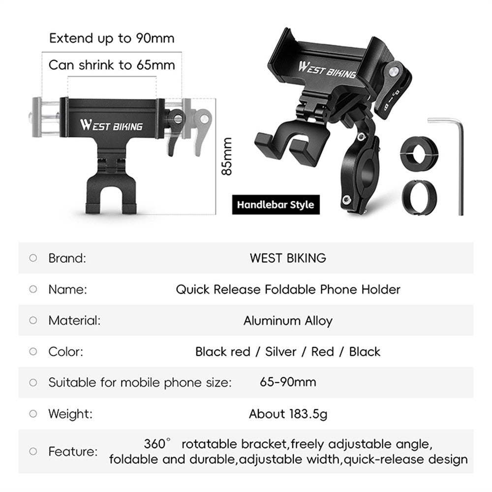 WEST BIKING Aluminium Bike Phone Mount – image 13