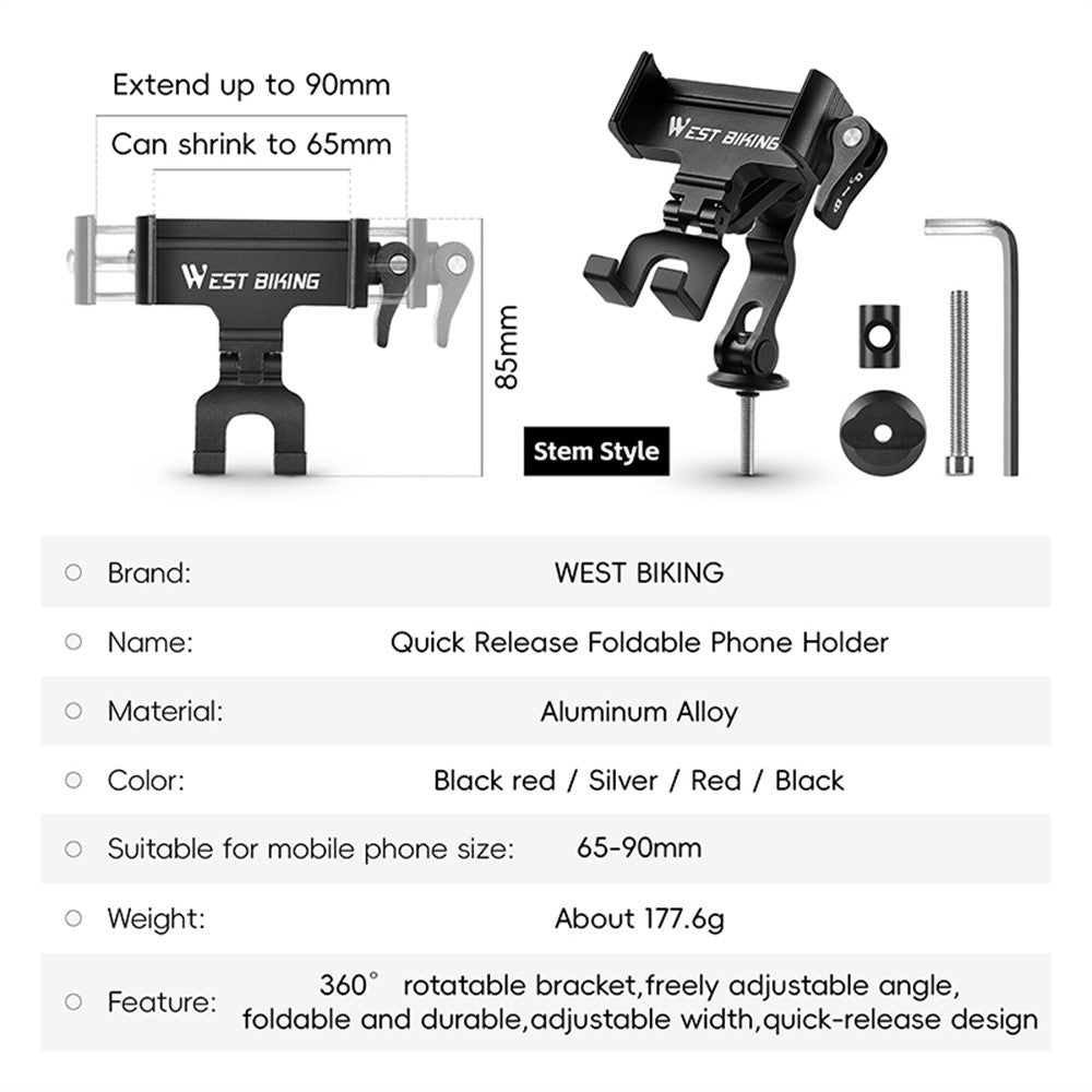 WEST BIKING Aluminium Bike Phone Mount – image 14