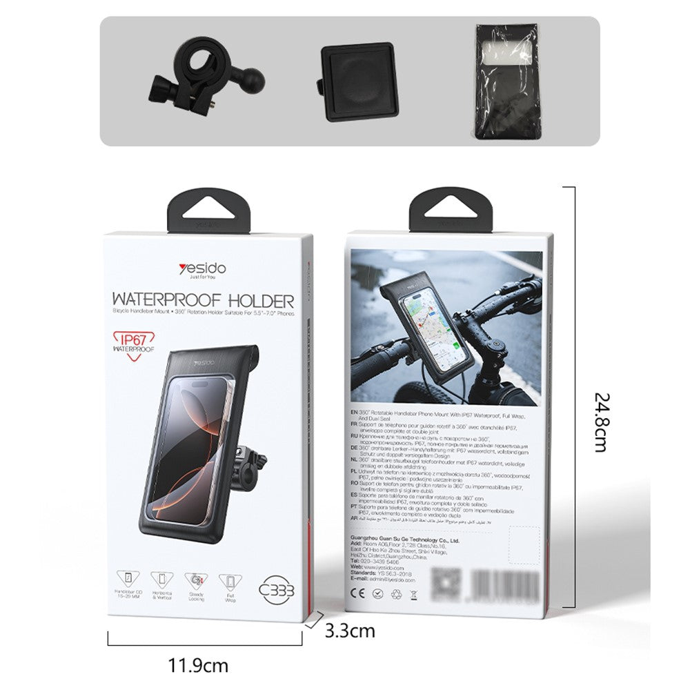YESIDO C333 Water-Resistant Bike Phone Bag – image 10