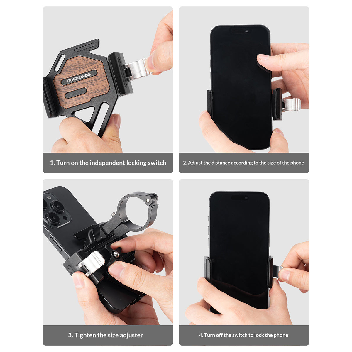 ROCKBROS Aluminum Alloy Bike Phone Mount – image 8