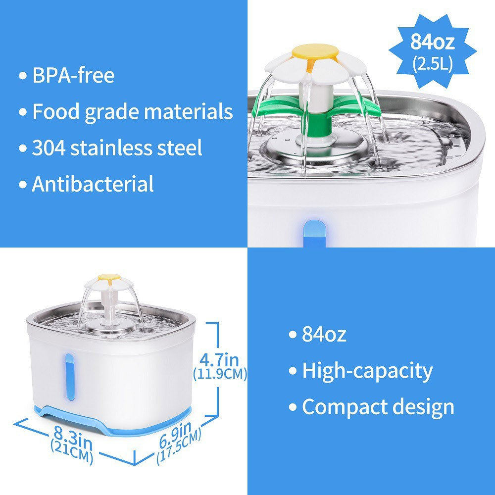 2.5L Stainless Steel Pet Water Fountain – image 7